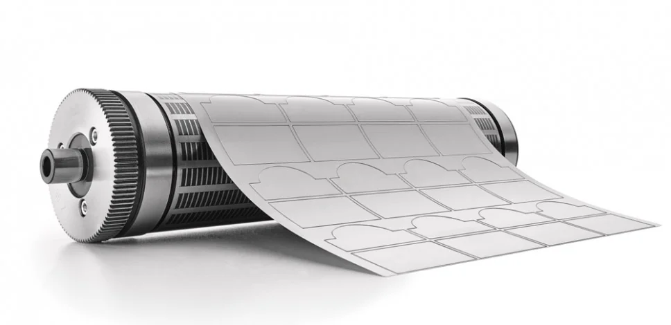 Tecnocut magnetic cylinder with the flexible die mounted