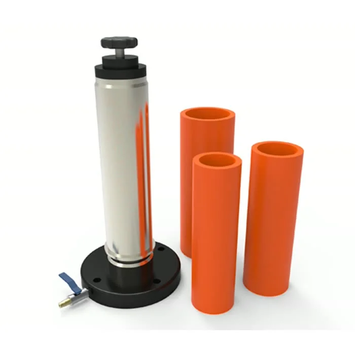 Inking roller with its holder and three interchangeable rubber sleeves