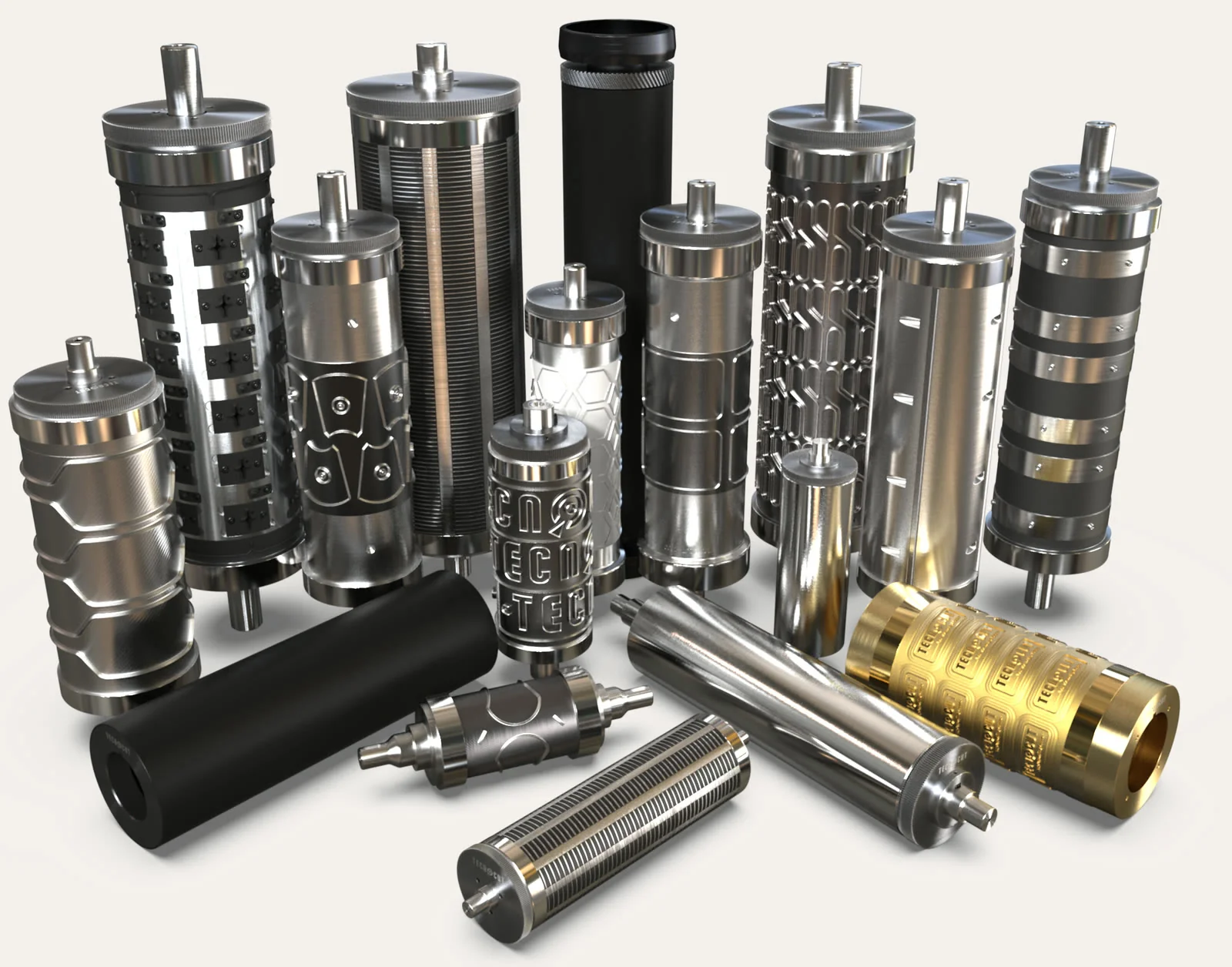 Range of cylinders and rotary dies manufactured by Tecnocut