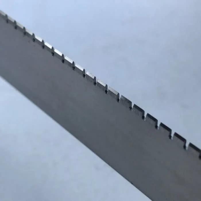 Detail of the serrated edge of a perforating blade